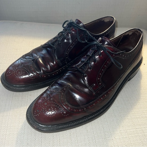 Wright Arch Preserver Shoes Burgundy Leather Wingtip Oxfords Men’s Size 10C main image 6